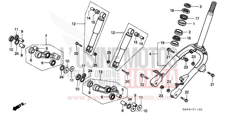 GABEL, VORNE von CB1300 Super Bold'or ABS VORTEX PURPLE METALLIC (RP140) von 1995